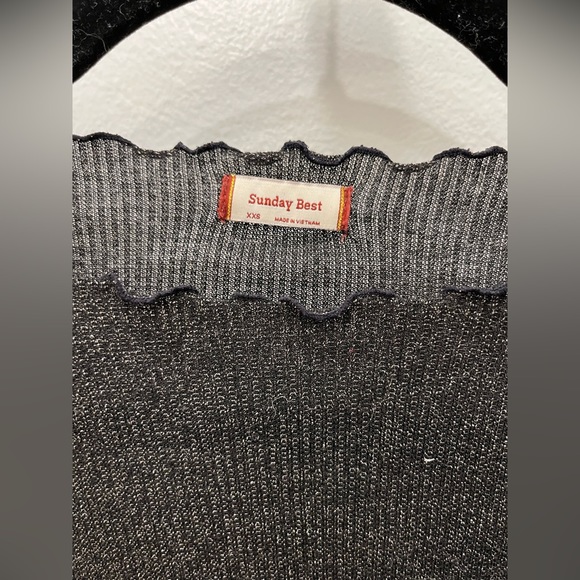 Aritzia Sunday Best sheer sparkly crop top, xs - Picture 4 of 4